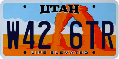 UT license plate W426TR