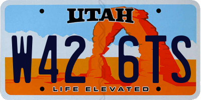 UT license plate W426TS