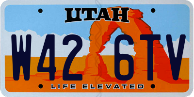 UT license plate W426TV