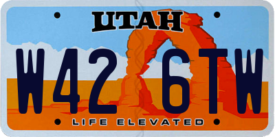 UT license plate W426TW