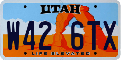 UT license plate W426TX