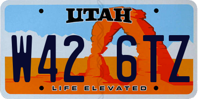 UT license plate W426TZ