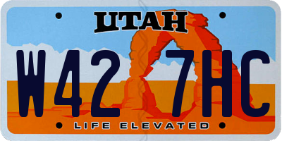 UT license plate W427HC