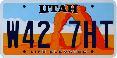 UT license plate W427HT