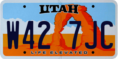 UT license plate W427JC
