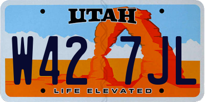 UT license plate W427JL