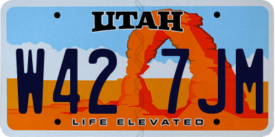 UT license plate W427JM
