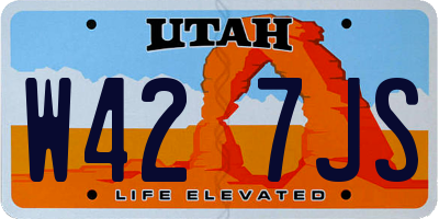UT license plate W427JS