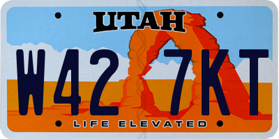 UT license plate W427KT