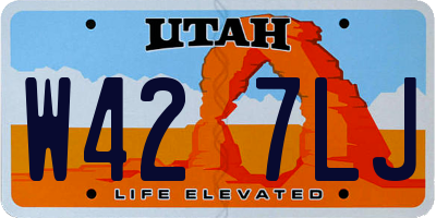 UT license plate W427LJ