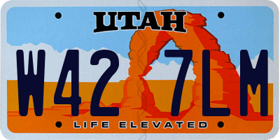 UT license plate W427LM