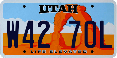 UT license plate W427OL
