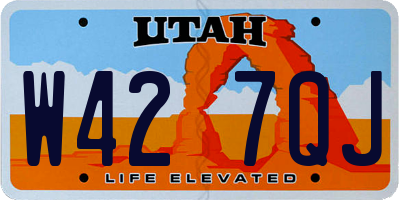 UT license plate W427QJ