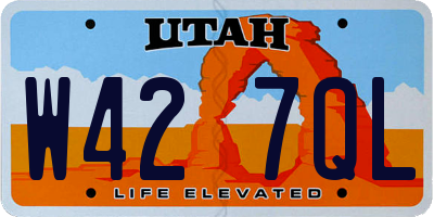 UT license plate W427QL