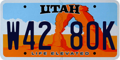 UT license plate W428OK