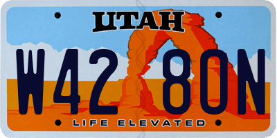 UT license plate W428ON