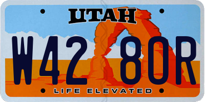UT license plate W428OR