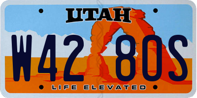 UT license plate W428OS