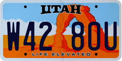 UT license plate W428OU