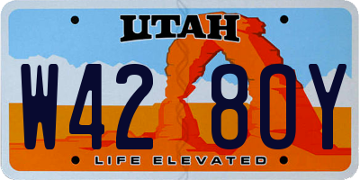 UT license plate W428OY