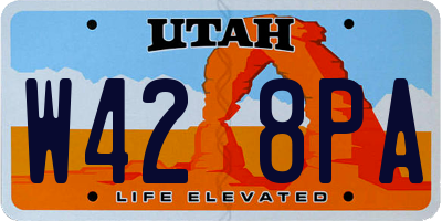 UT license plate W428PA