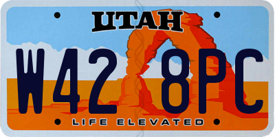 UT license plate W428PC