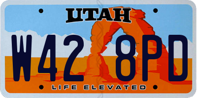 UT license plate W428PD