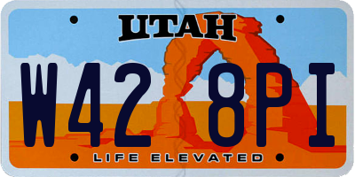 UT license plate W428PI