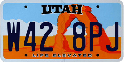 UT license plate W428PJ