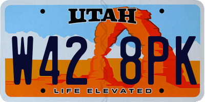 UT license plate W428PK