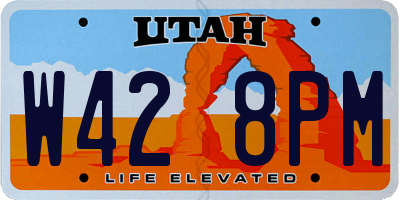 UT license plate W428PM