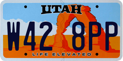 UT license plate W428PP