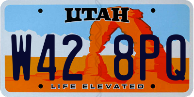 UT license plate W428PQ