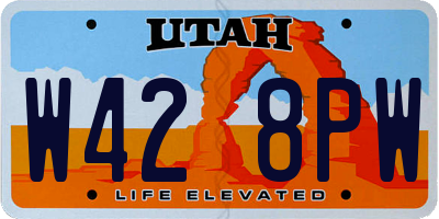 UT license plate W428PW