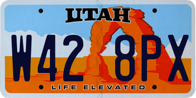 UT license plate W428PX