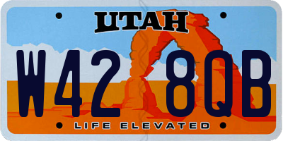 UT license plate W428QB