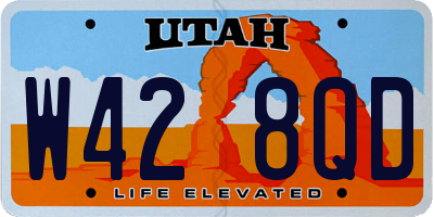 UT license plate W428QD