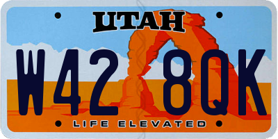 UT license plate W428QK