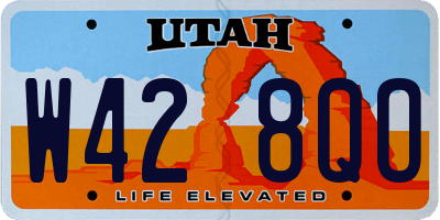 UT license plate W428QO