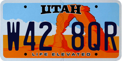 UT license plate W428QR