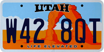 UT license plate W428QT