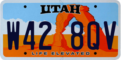 UT license plate W428QV
