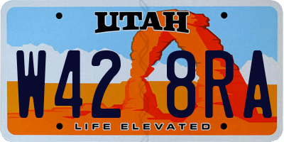 UT license plate W428RA