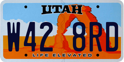 UT license plate W428RD