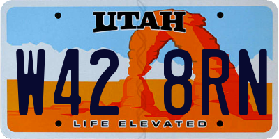 UT license plate W428RN