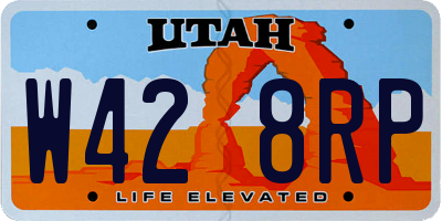 UT license plate W428RP