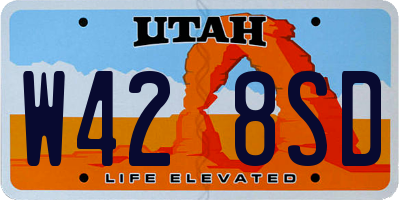 UT license plate W428SD