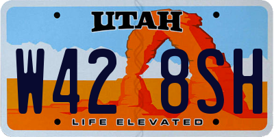 UT license plate W428SH