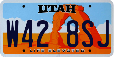 UT license plate W428SJ