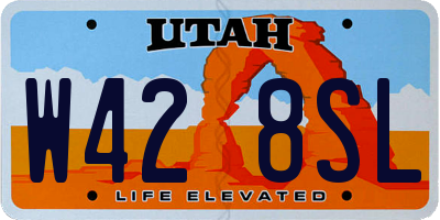 UT license plate W428SL